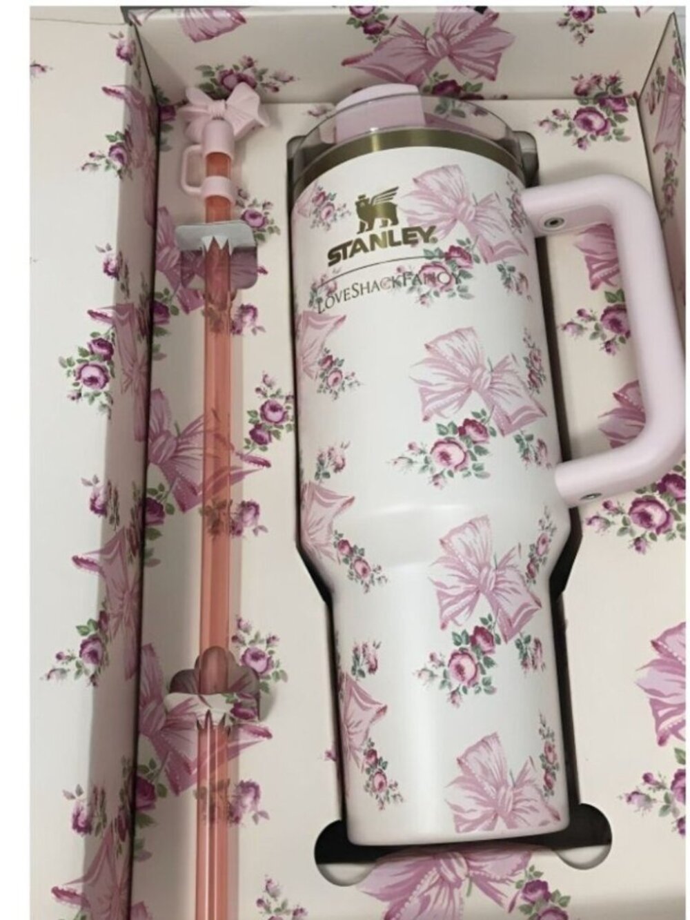 Stanley x LoveShackFancy Rosa Beaux Pink Quencher 40oz Tumbler New